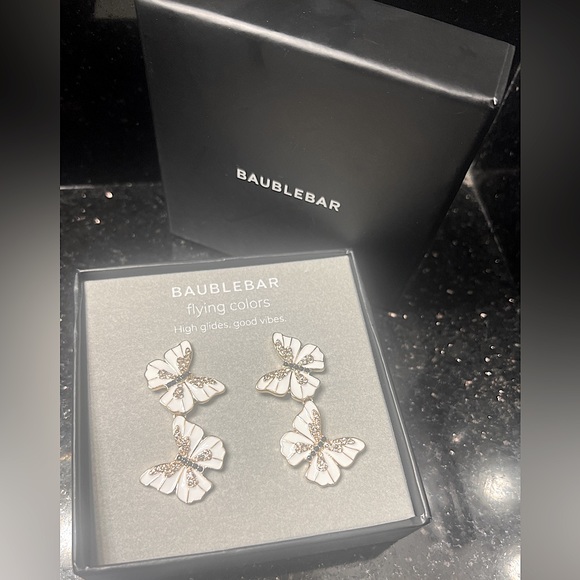 BAUBLEBAR NEW CRYSTAL BUTTERFLY STATEMENT DROP EARRINGS - Picture 6 of 6